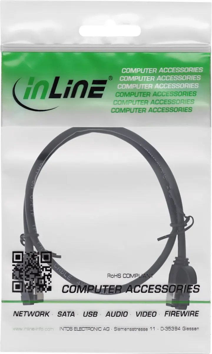 InLine Patchkabel U/FTP Cat.8.1 0,3m - Zwart
