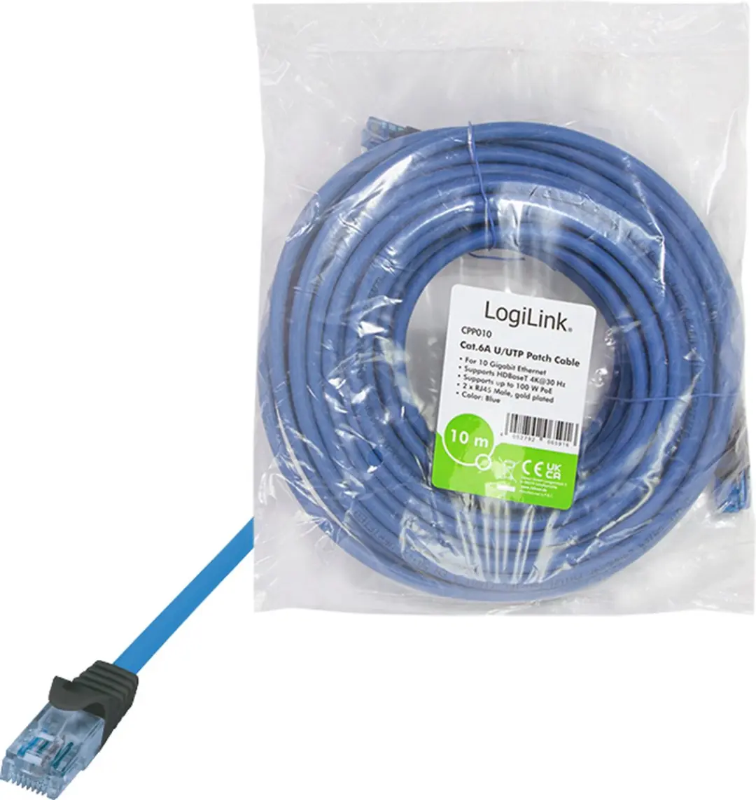 Logilink CPP010 Netwerkkabel CAT 6A 10m - Blauw