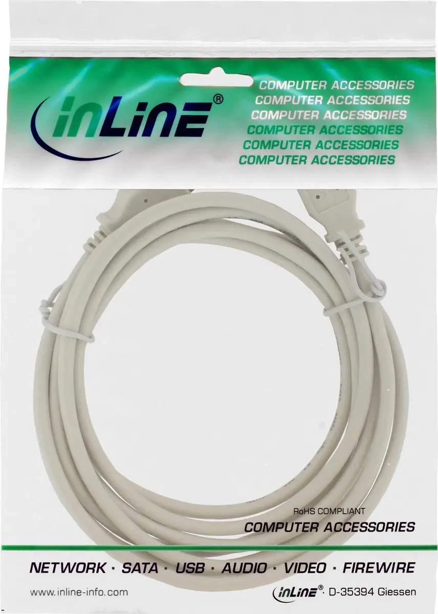 InLine USB 2.0 Kabel 0,3m - Beige