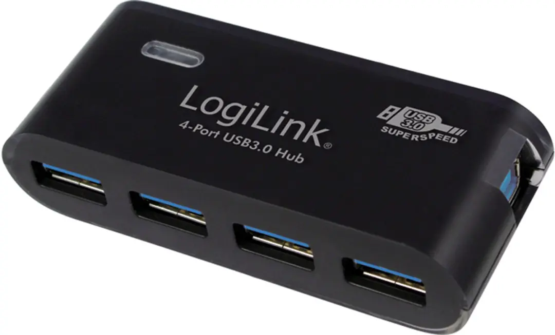 LogiLink USB 3.0 HUB, 4-Port, zwart