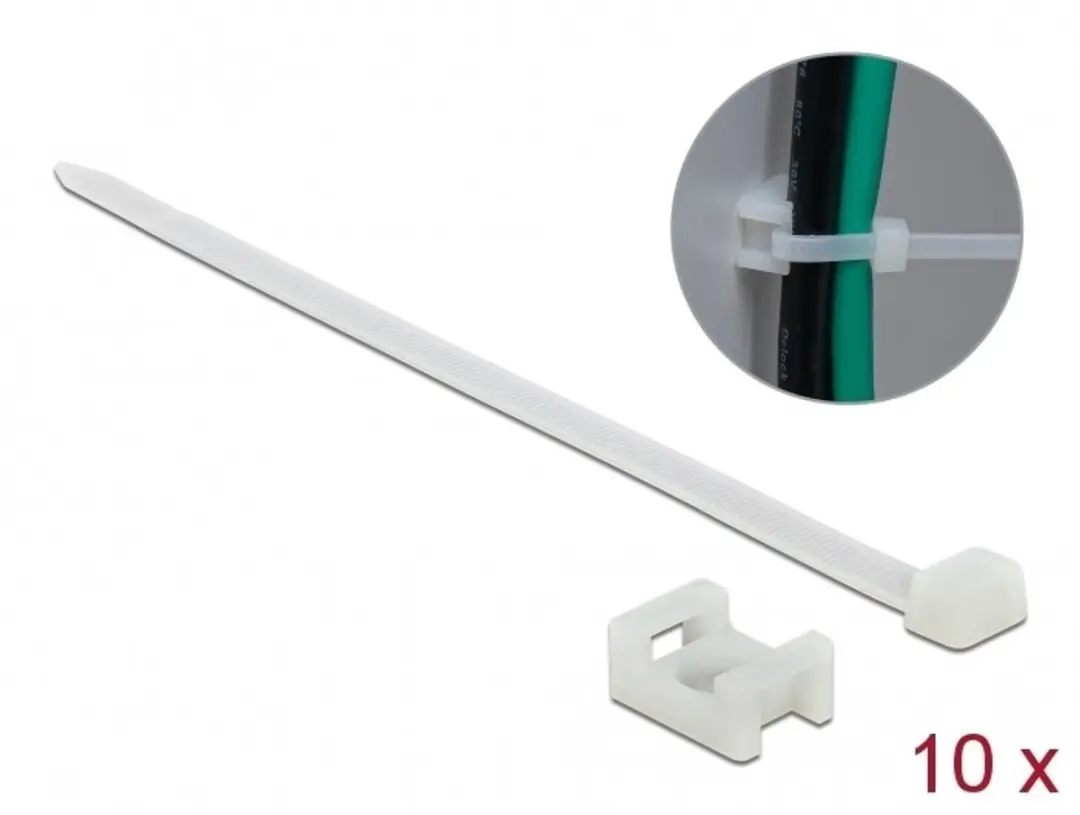 Delock Tie-wraps met montagehouder 150x7,2mm