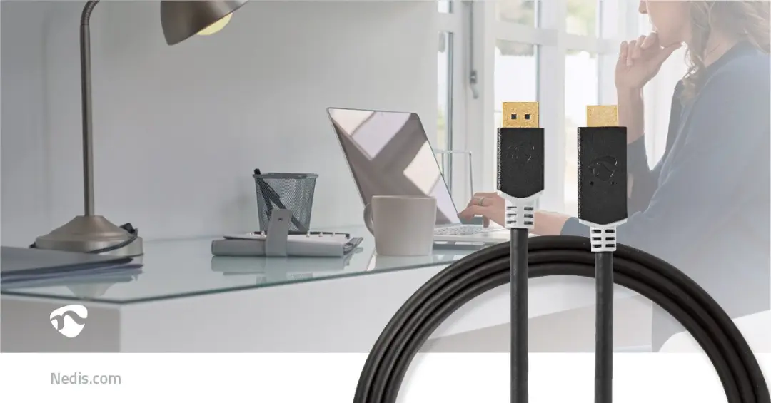 Nedis DisplayPort naar HDMI Kabel 4K@60Hz - 2m - Verguld - Antraciet