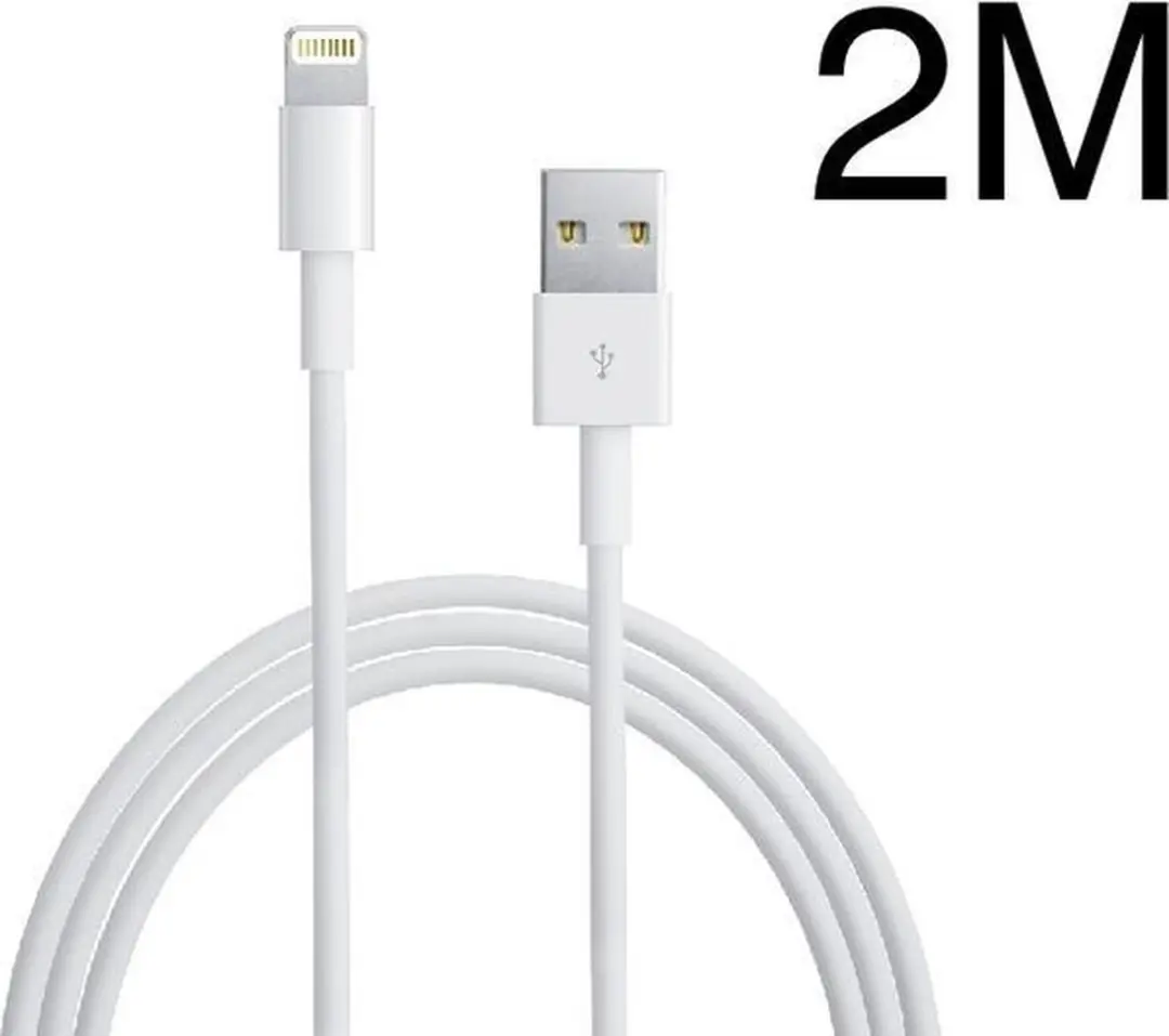 USB kabel 2 meter voor iPhone & iPad - wit