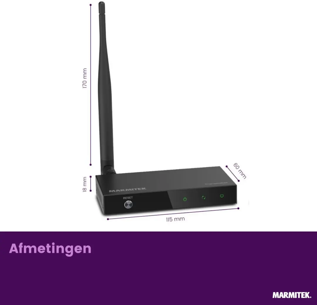 Marmitek TV Anywhere Wireless HD2 - Draadloze HDMI Zender/Ontvanger Full HD 1080p