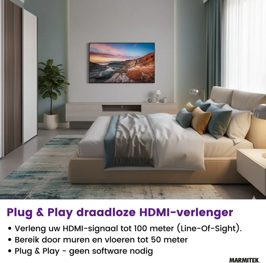 Marmitek TV Anywhere Wireless HD2 - Draadloze HDMI Zender/Ontvanger Full HD 1080p