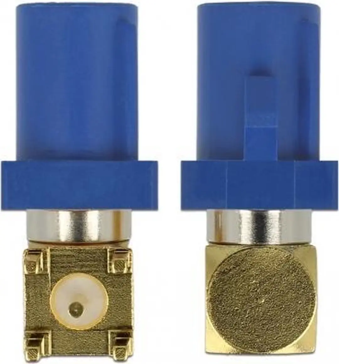 Delock FAKRA Z Plug 90° PCB - Blauw/Goud/Grijs