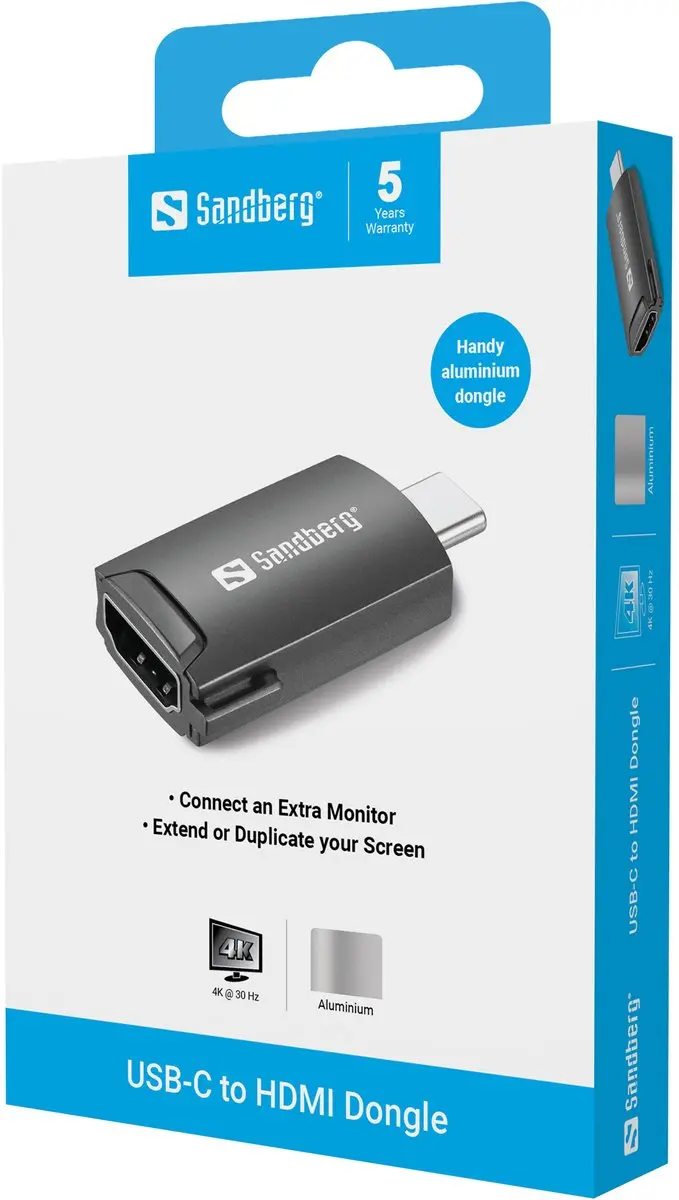 Sandberg 136-34 USB-C naar HDMI Dongle - Zwart