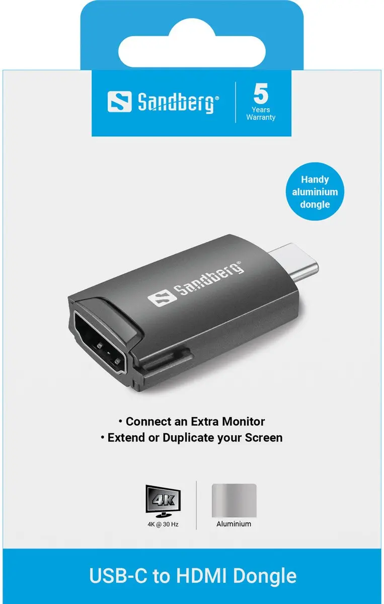 Sandberg 136-34 USB-C naar HDMI Dongle - Zwart