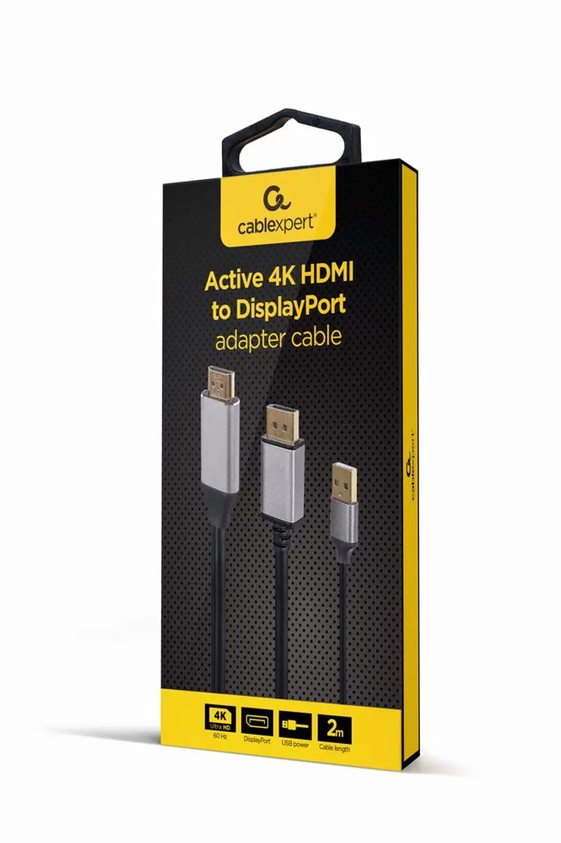 Gembird HDMI naar DisplayPort Actieve Adapterkabel 2m - 4K - Zwart