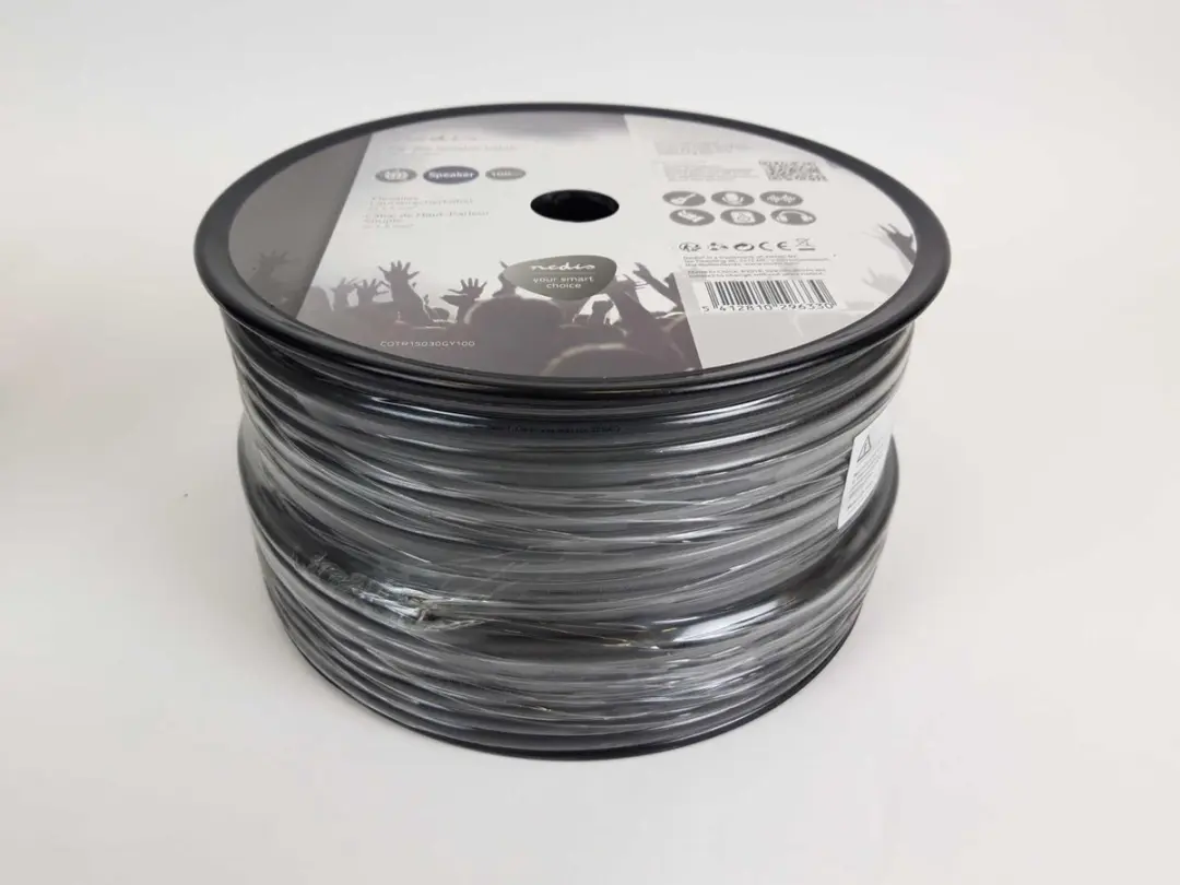 Nedis Speaker-Kabel COTR15030GY100 - 2x1.50mm² - 100m - Donkergrijs