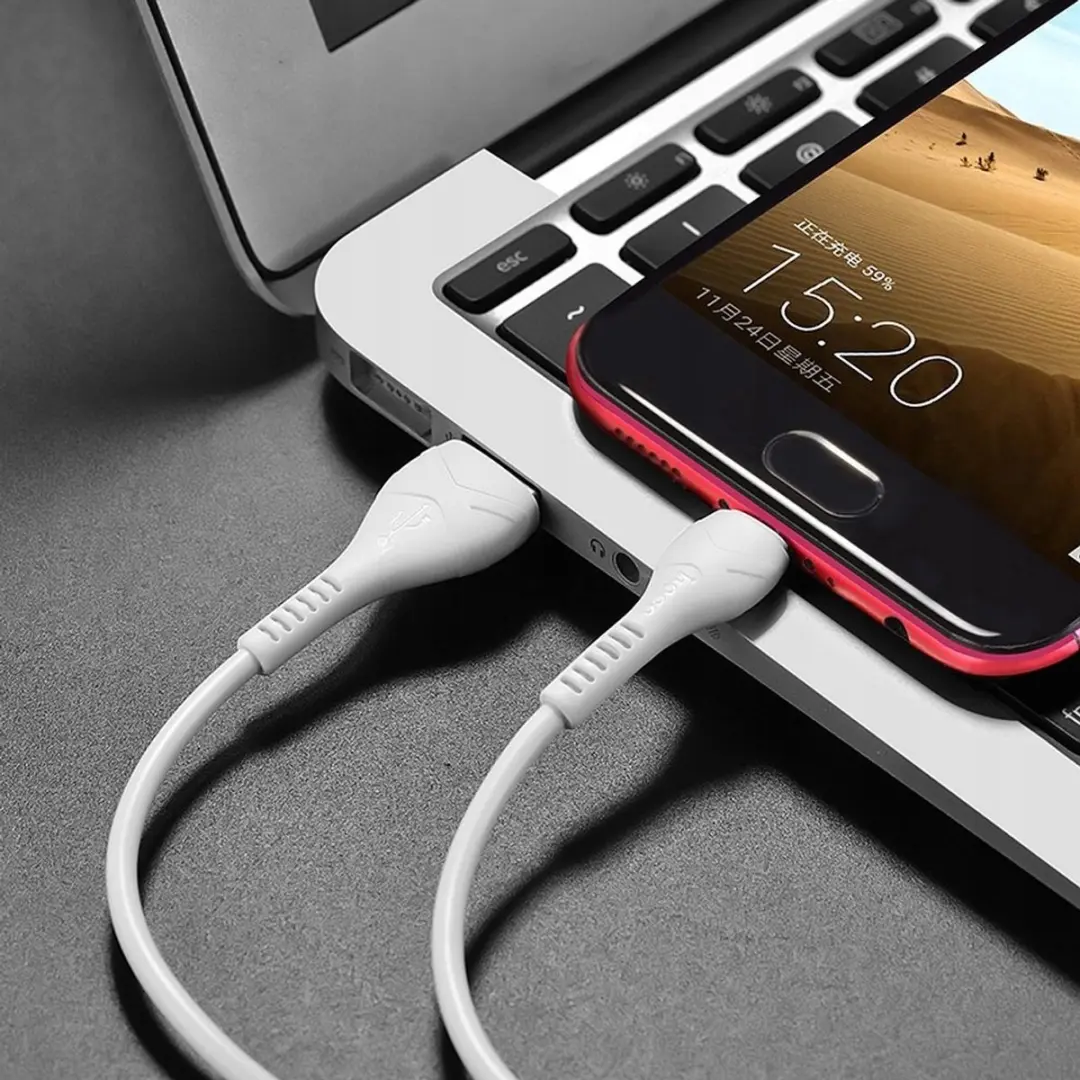 Hoco X37 Micro USB Kabel 1m - 2.4A Snelladen - Wit