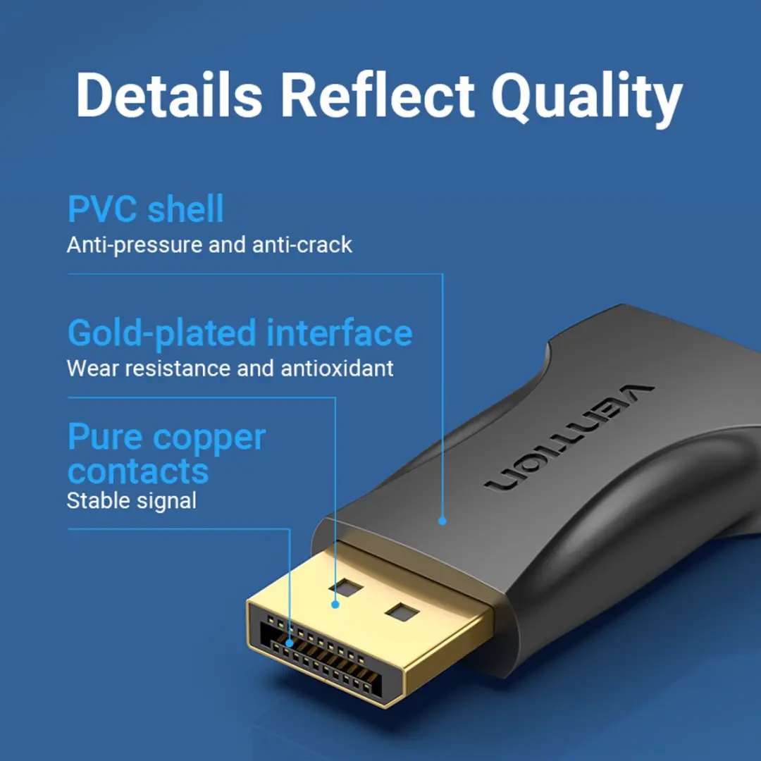 Vention HBOB0 DisplayPort/HDMI Tussenstuk - Zwart