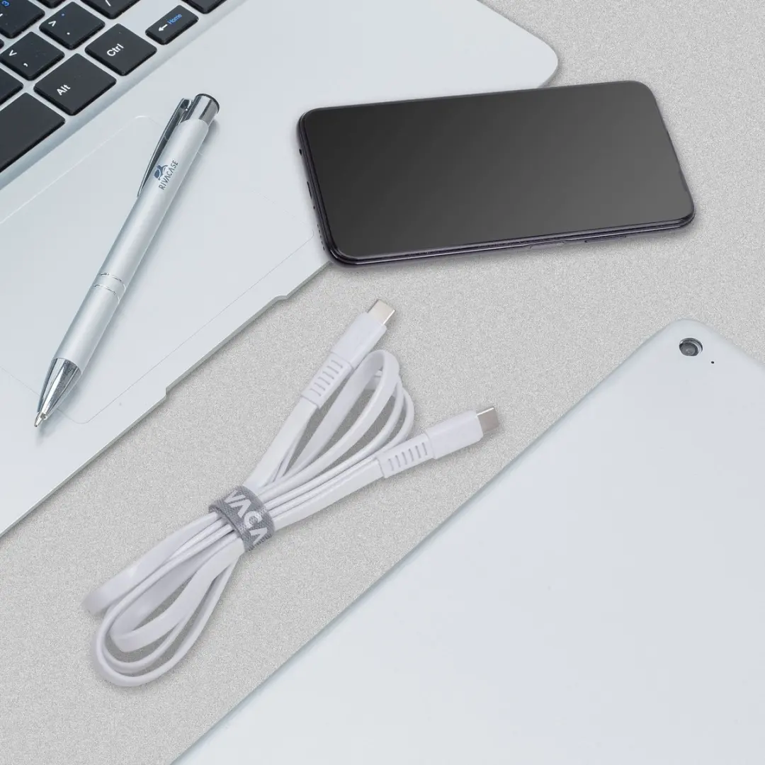 Rivacase PS6005 USB-C Kabel 2.1m - Plat Wit