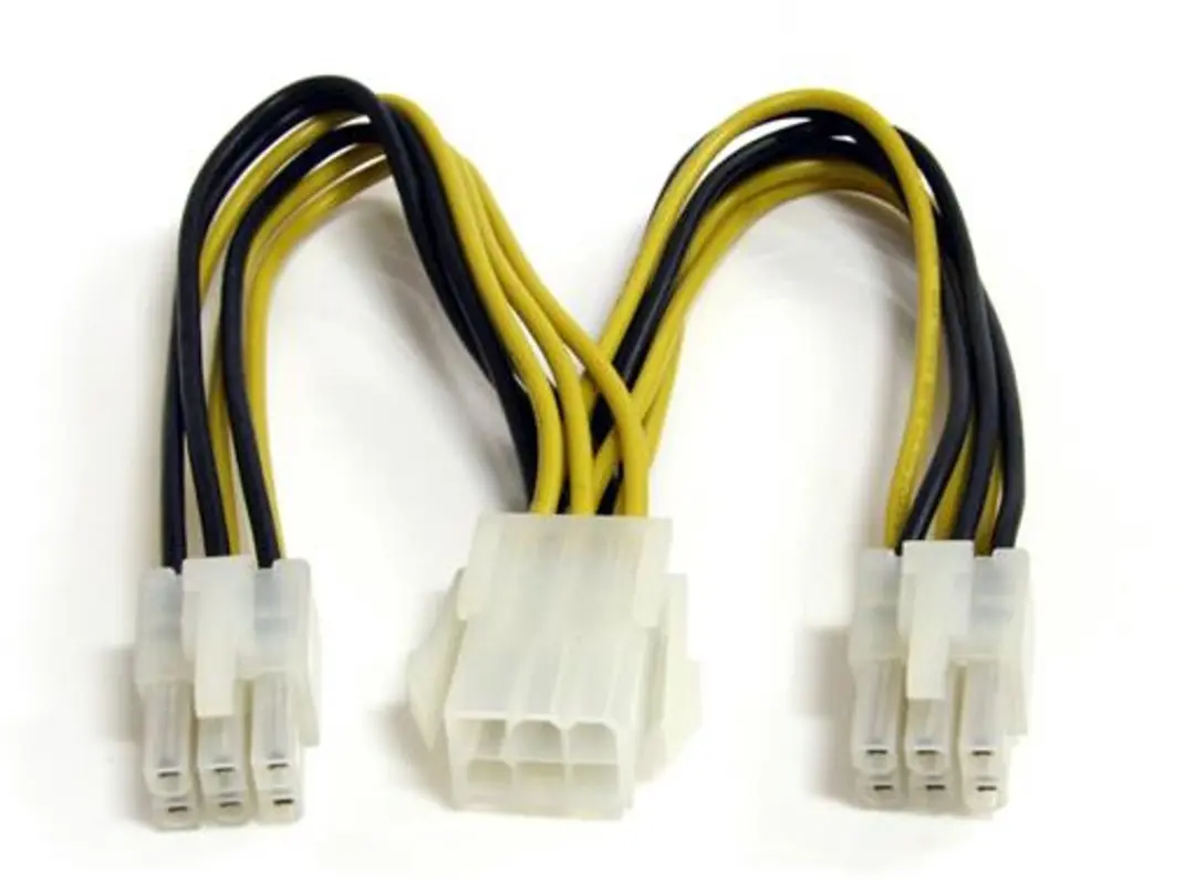 Startech PCIEXSPLIT6 PCIe Voedingssplitterkabel 15cm - Zwart-Geel