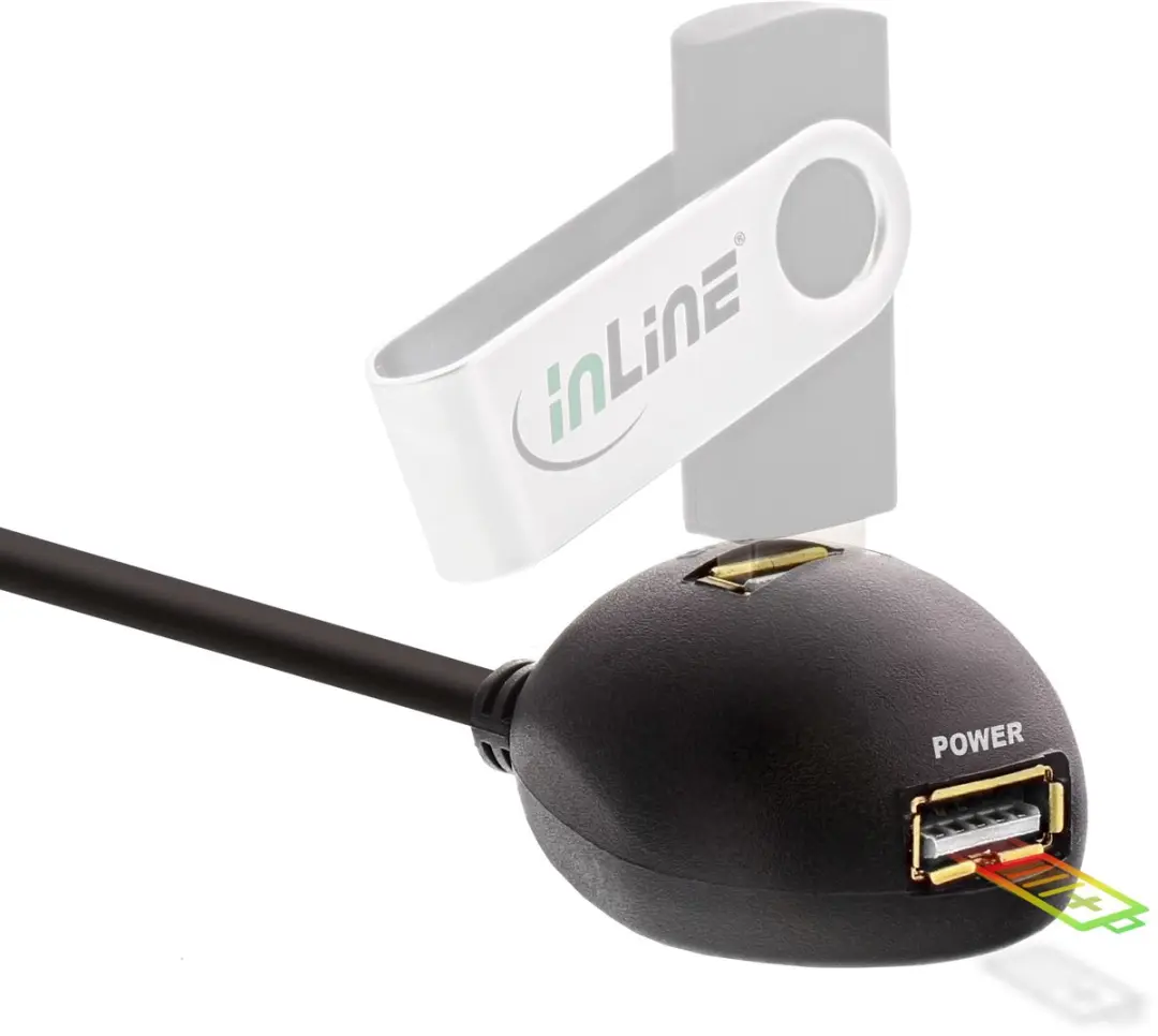InLine USB naar 2x USB Docking Kabel 3.0 - 2m - Zwart