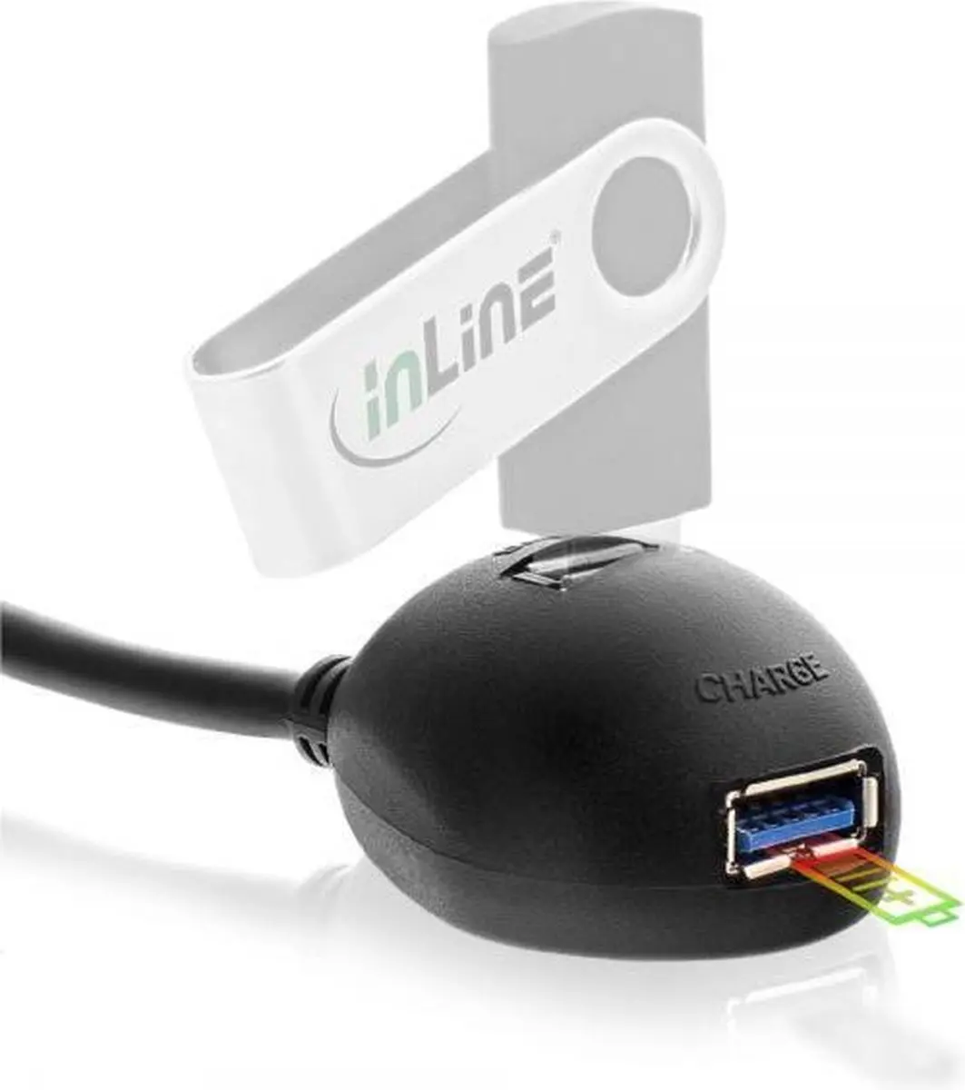 InLine USB naar 2x USB Docking Kabel 3.0 - 2m - Zwart
