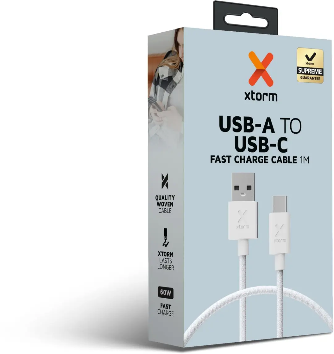 Xtorm Go2 CXG2050 USB-A naar USB-C Kabel 1m - Wit