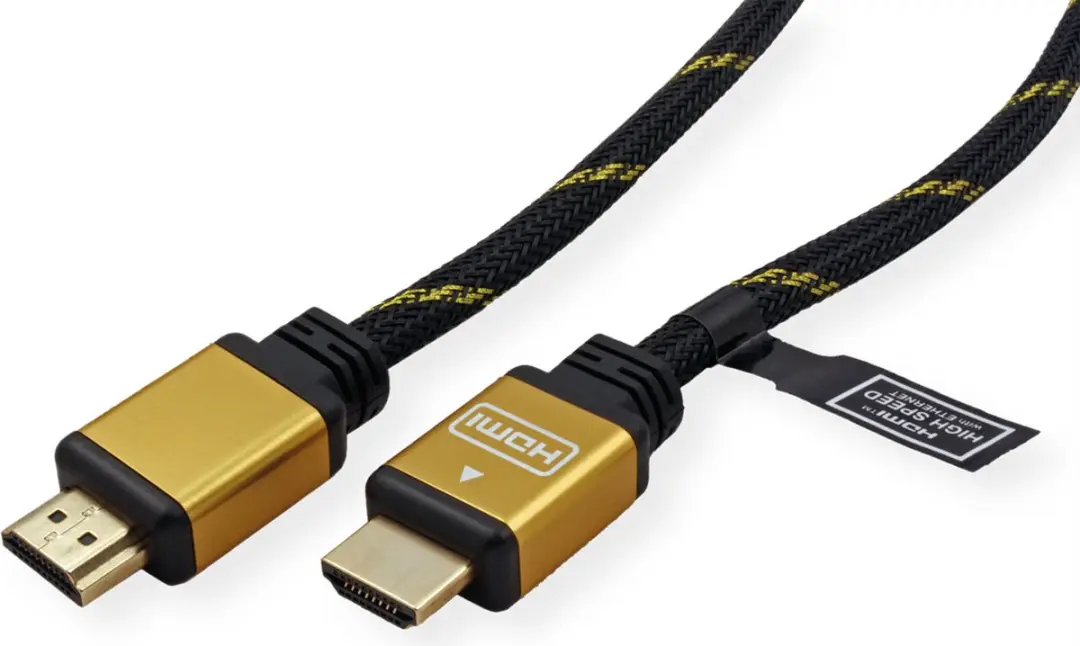 Roline Gold HDMI HighSpeed Kabel M-M 10m - Zwart/Goud