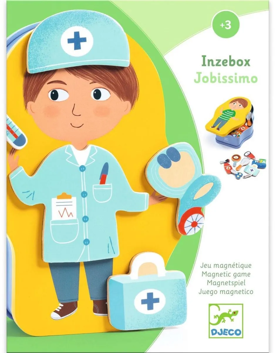 Djeco Inzebox Jobissimo Magnetisch Speelgoed - 20 Stuks - Meerkleurig