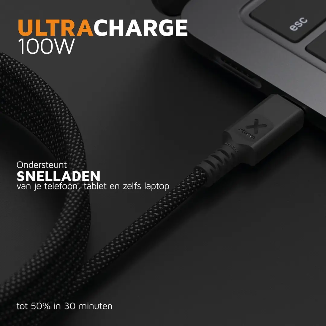 Xtorm TravelPro Magnetic USB-C PD 100W Kabel 1m - Zwart