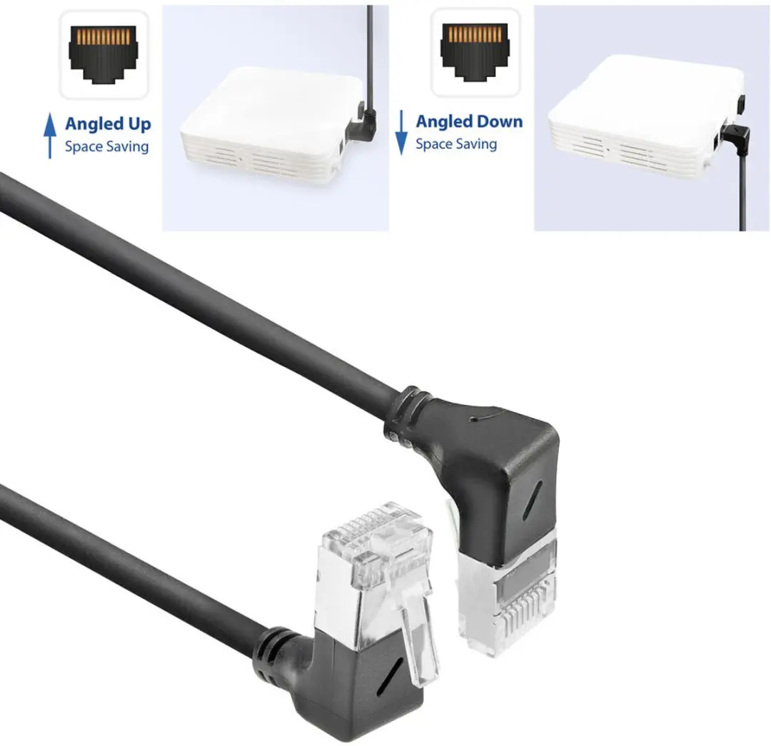 ACT DA7905 U/FTP CAT6A Patchkabel 5m - 90° haaks beneden/boven - afbeelding 6 van 6