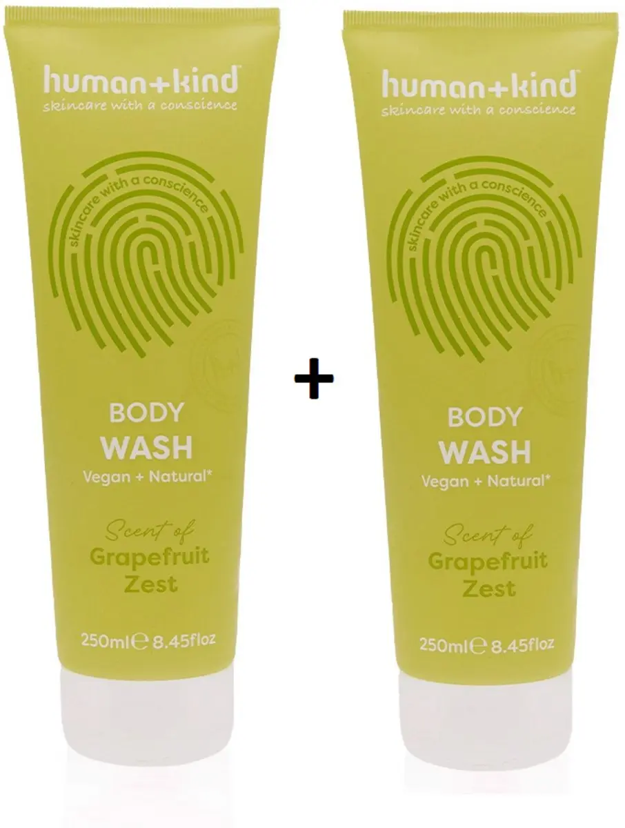 Human+Kind Grapefruit Zest Bodywash - 2 Stuks