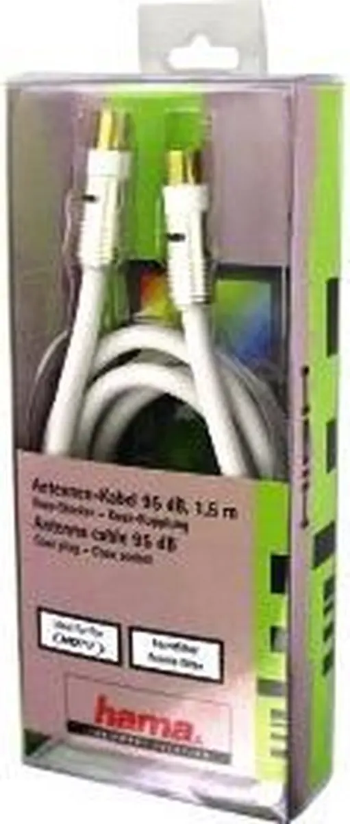 Hama Antennekabel Nylon 95dB 1.5m - Wit