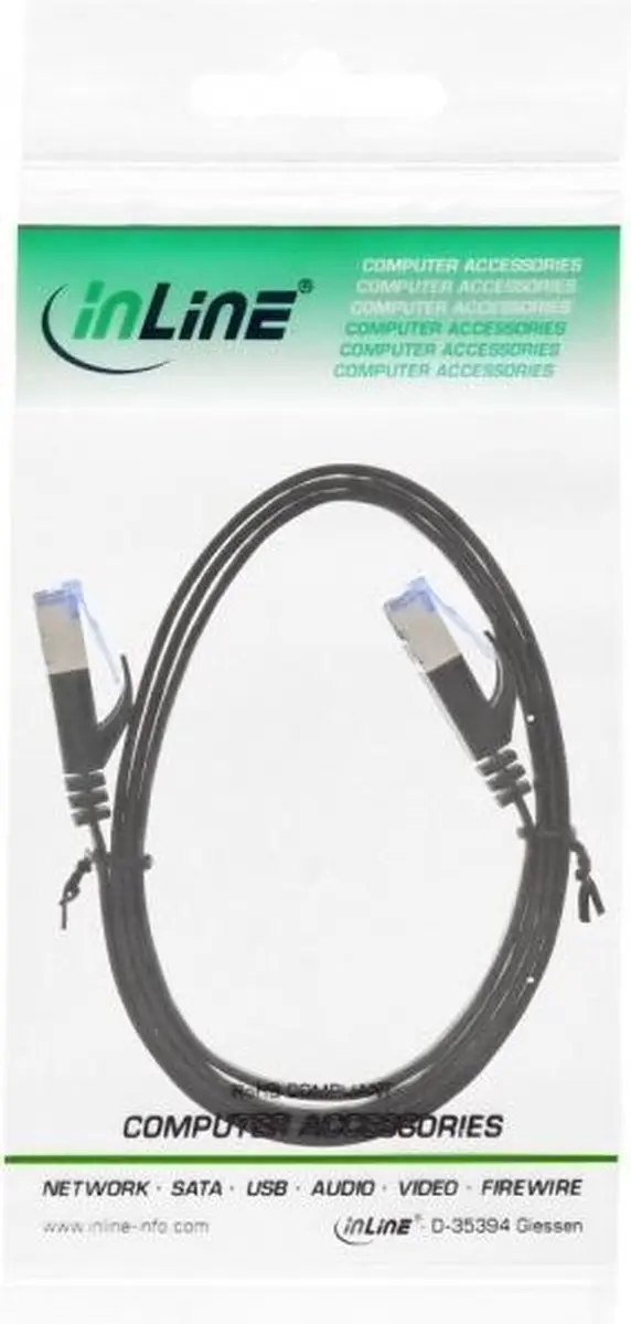InLine U/FTP Patchkabel CAT6a 1m - Zwart