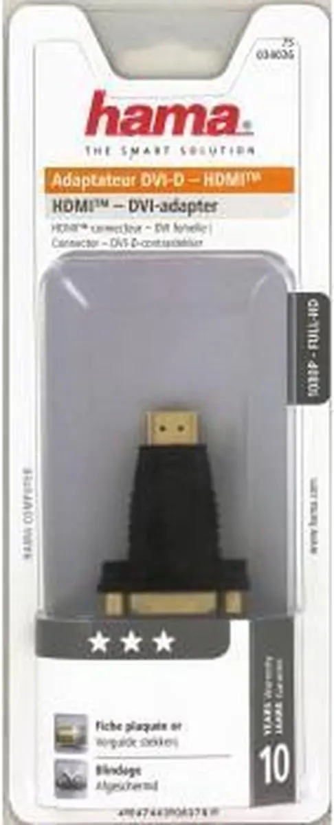 Hama HDMI naar DVI Adapter - Zwart