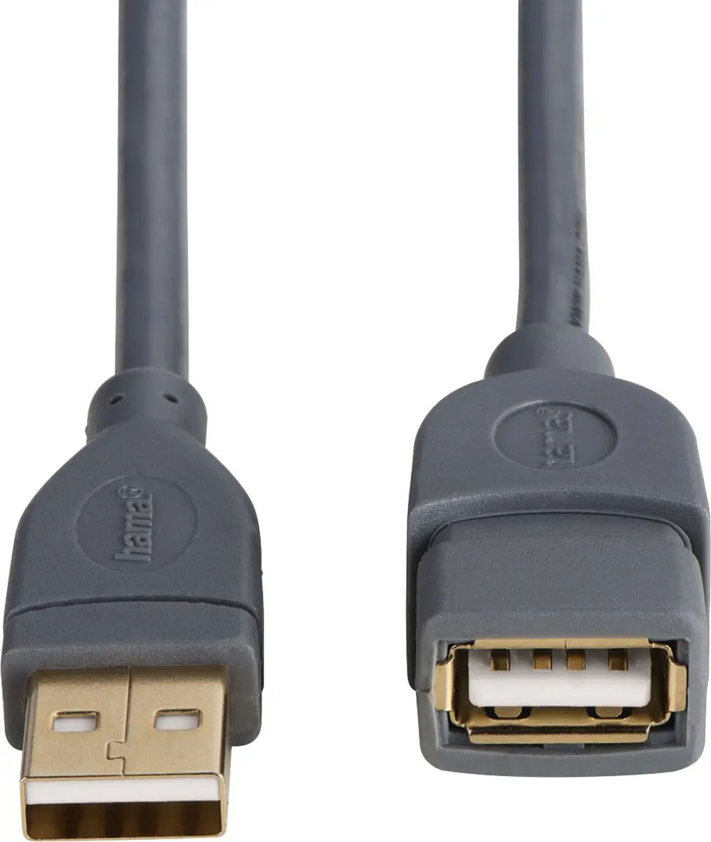 Hama USB 2.0 A-kabel 3m - Grijs