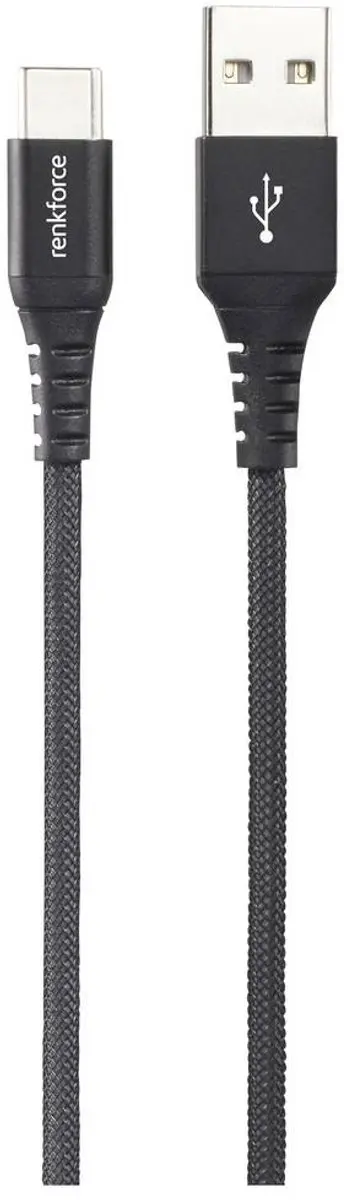 Renkforce RF-6872332 USB-kabel USB 2.0 A-C 1m - Zwart