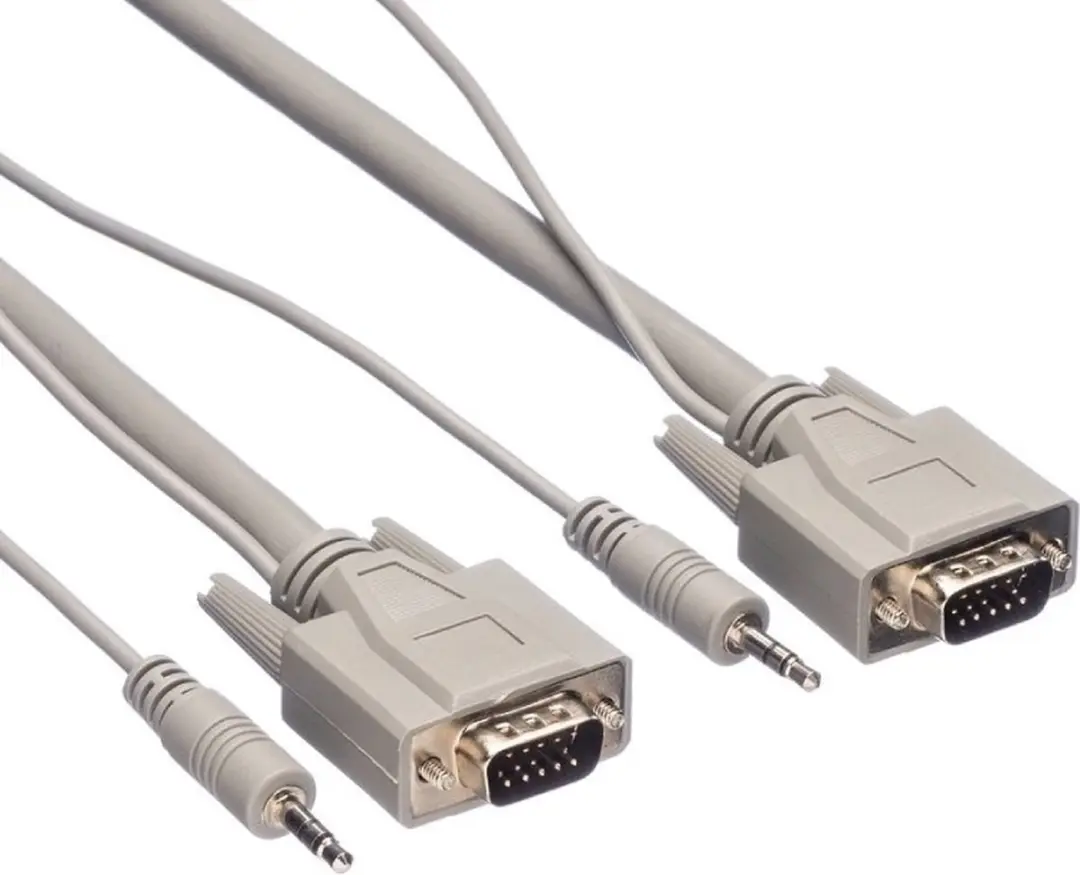 Roline VGA + Audio Combikabel M/M 15m - Grijs