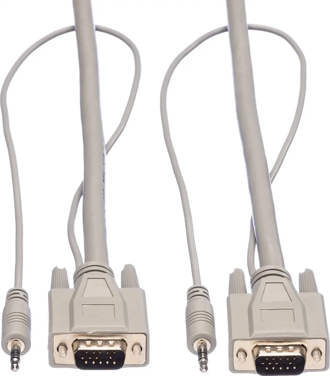 Roline VGA + Audio Combikabel M/M 15m - Grijs