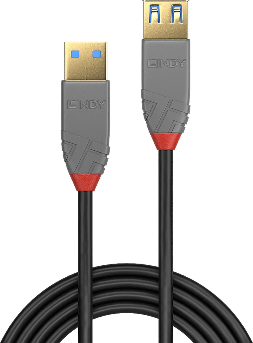 Lindy 36760 USB 3.2 Gen1 Kabel USB-A - 0,5m - Zwart