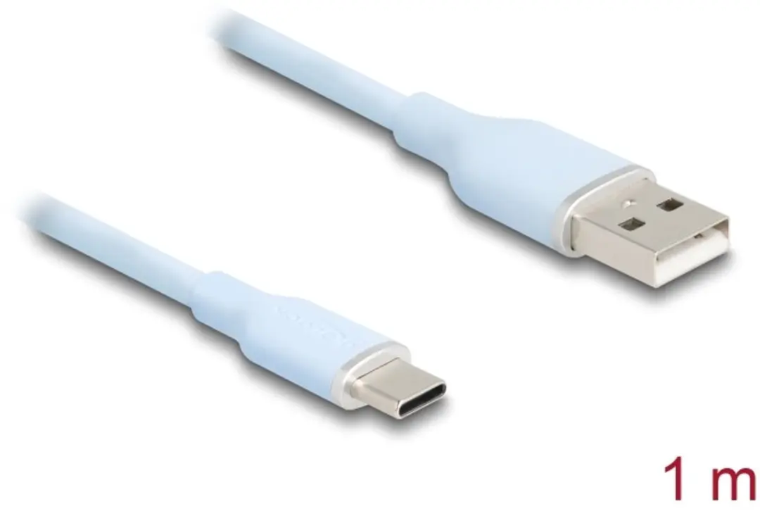 Delock USB 2.0 Kabel Type-A naar Type-C 1m - Blauw