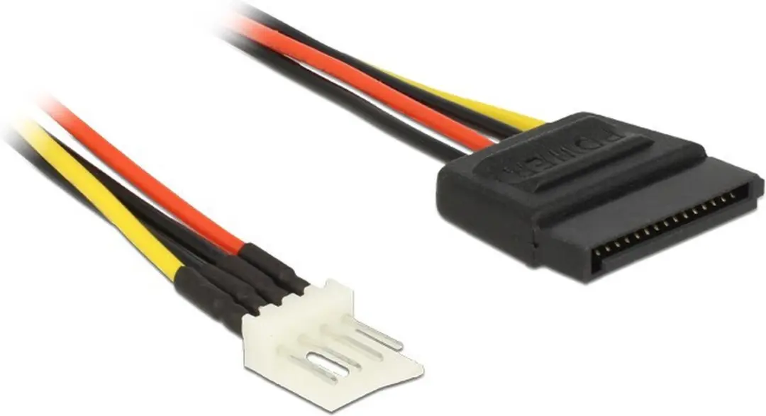 Delock Floppy naar SATA Voedingskabel 0,25m - Wit