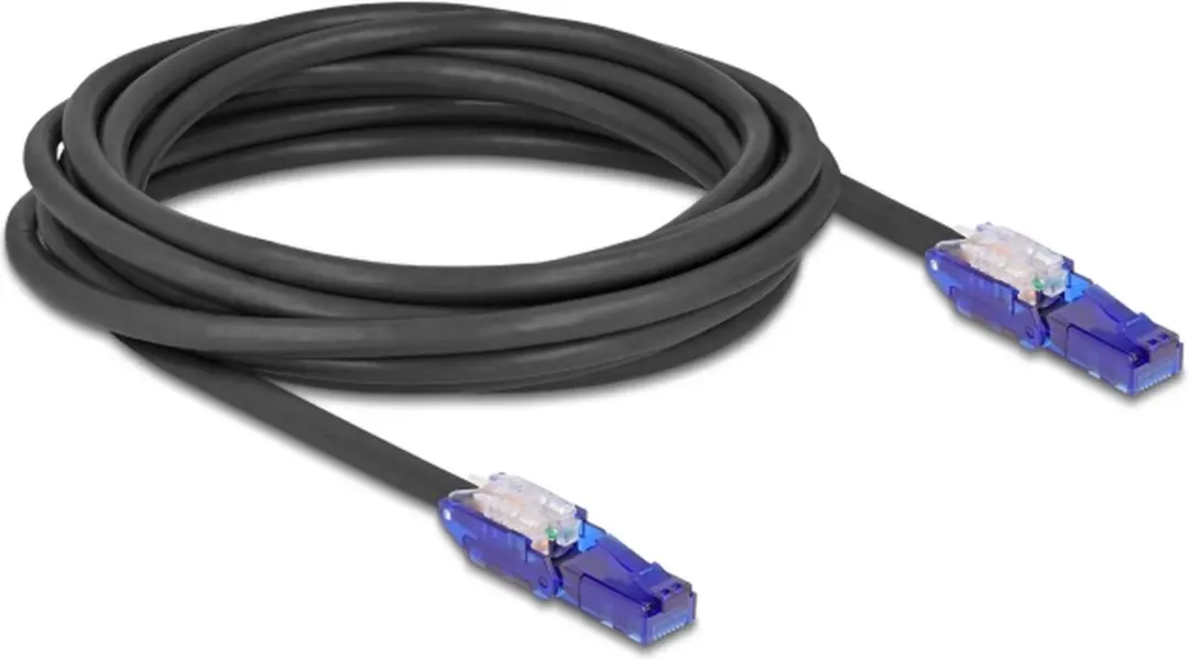 Delock Cat.6 UTP RJ45 Kabel 5m - 180° Hoekstekker - Zwart