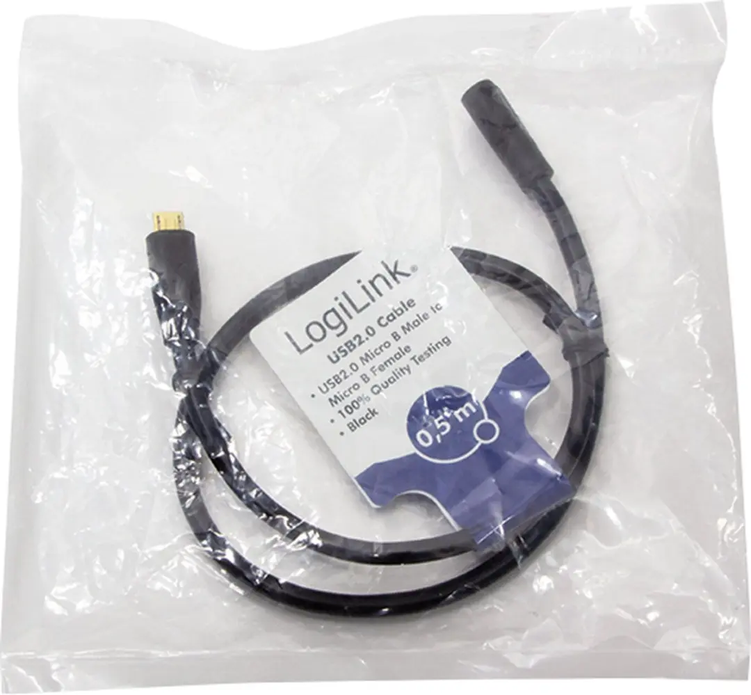 Logilink CU0120 USB 2.0 Kabel Micro-USB B - 0,5m - Zwart