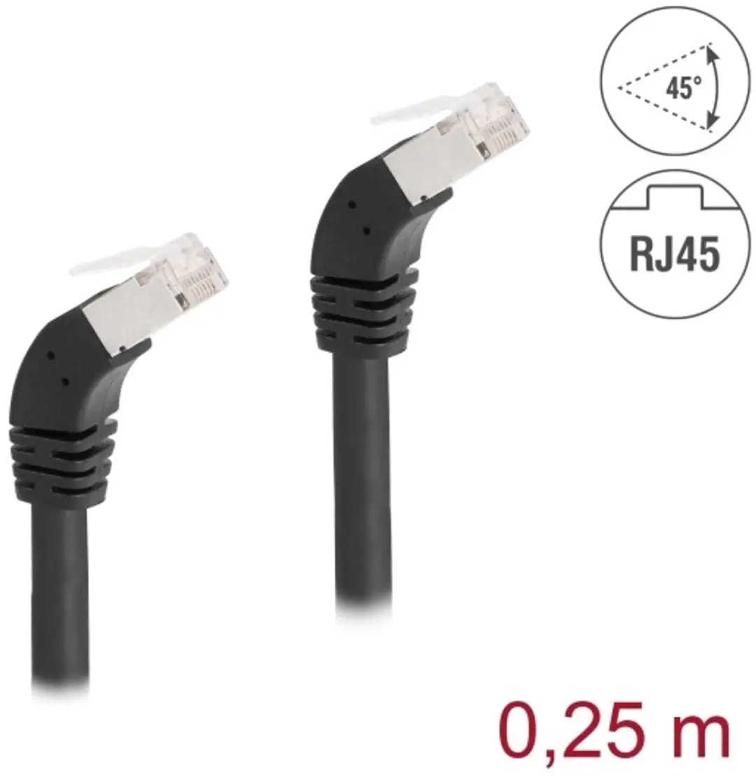 Delock Cat.6A S/FTP RJ45 Kabel 45°