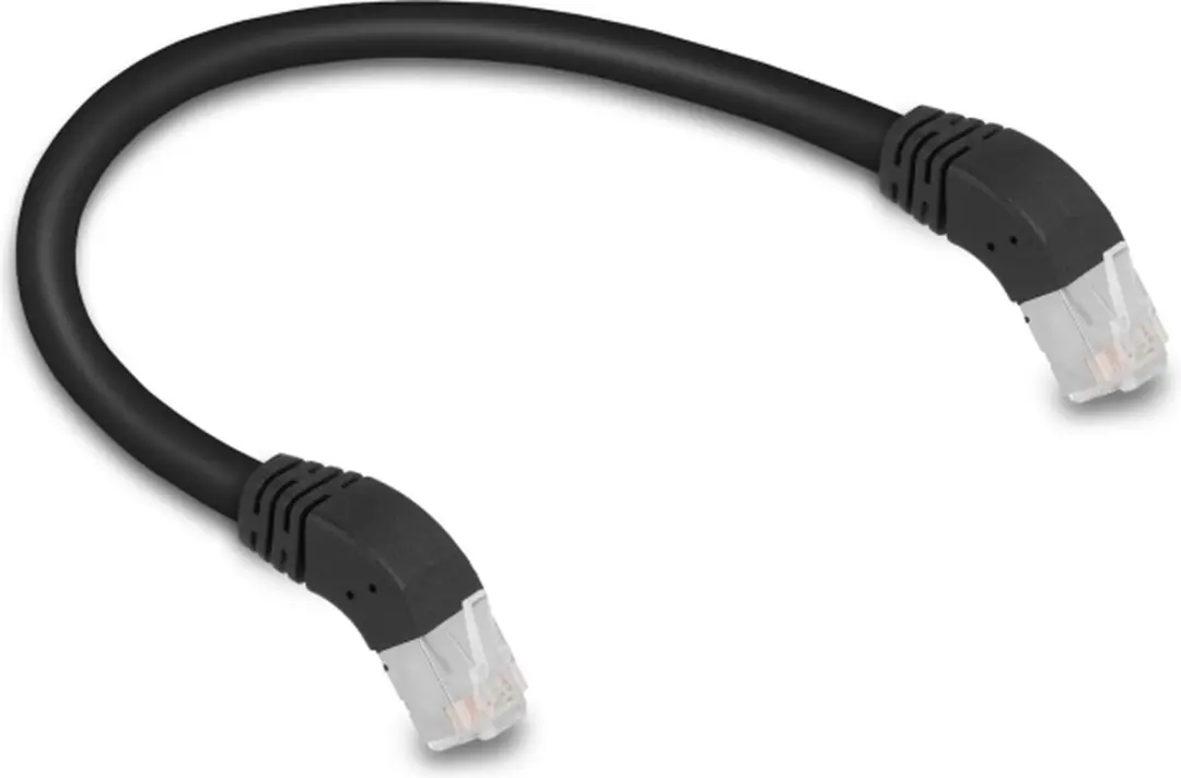Delock Cat.6A S/FTP RJ45 Kabel 45° - 0,25m - Zwart