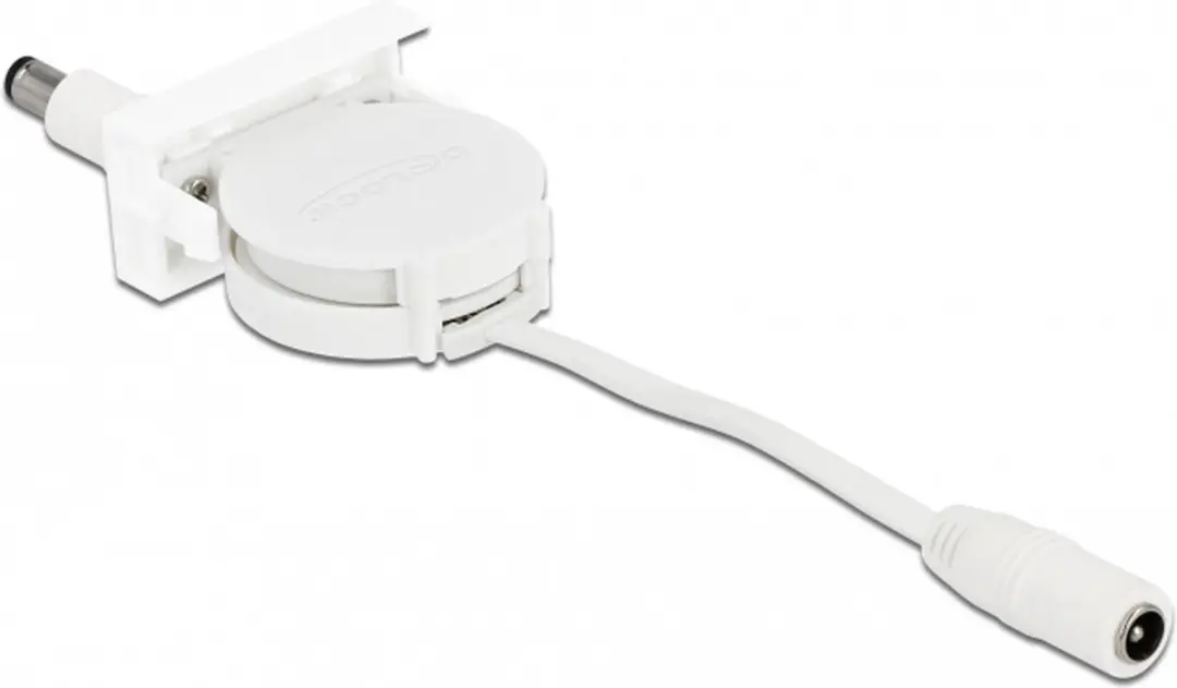 Delock Easy 45 Module Power Retractable Kabel 5.5x2.1mm Wit
