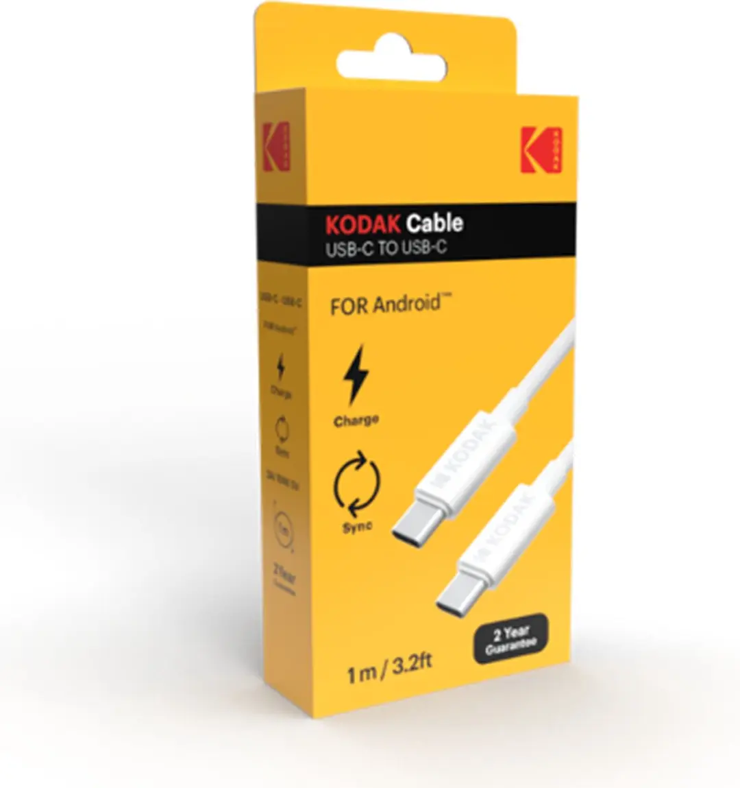 Kodak USB-C naar USB-C Kabel 1m - 10W - Wit