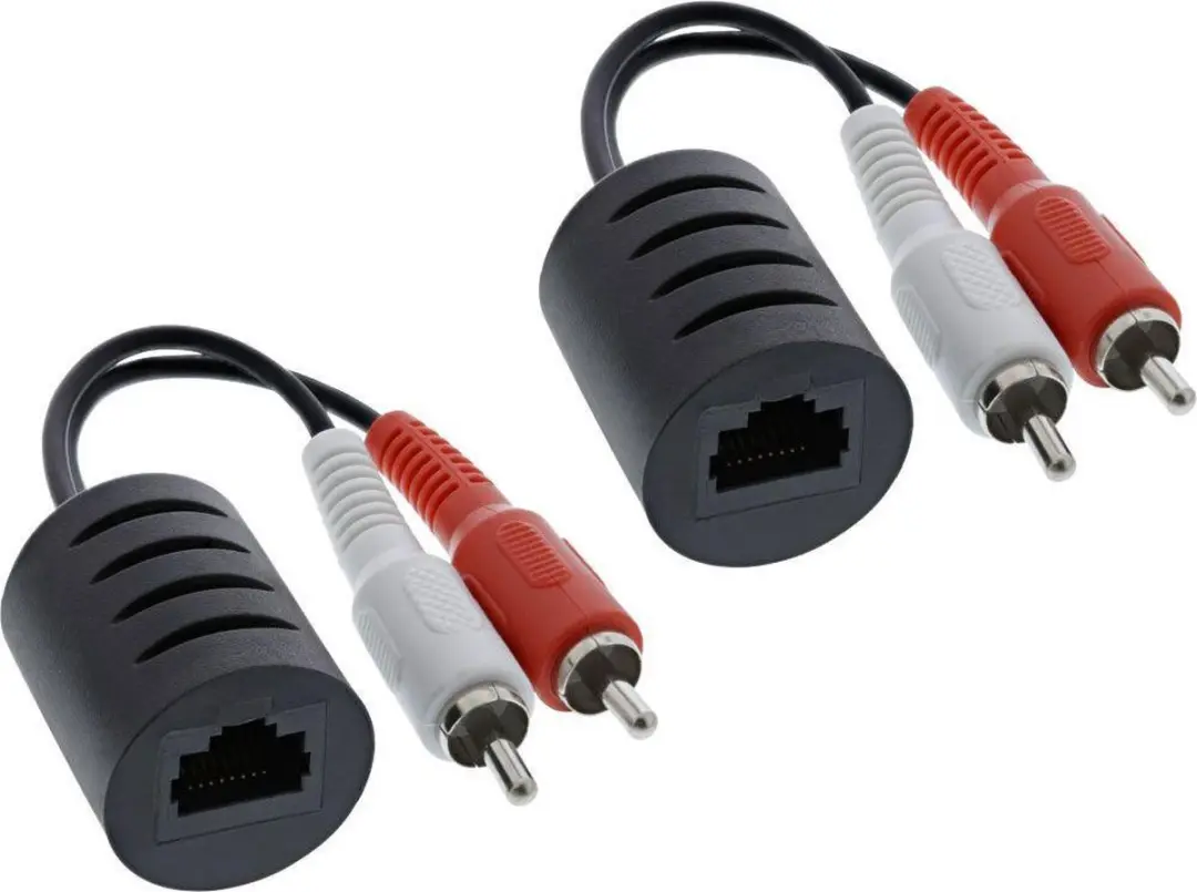 InLine Tulp Stereo Audio over Ethernet Extender Set - 2 Stuks