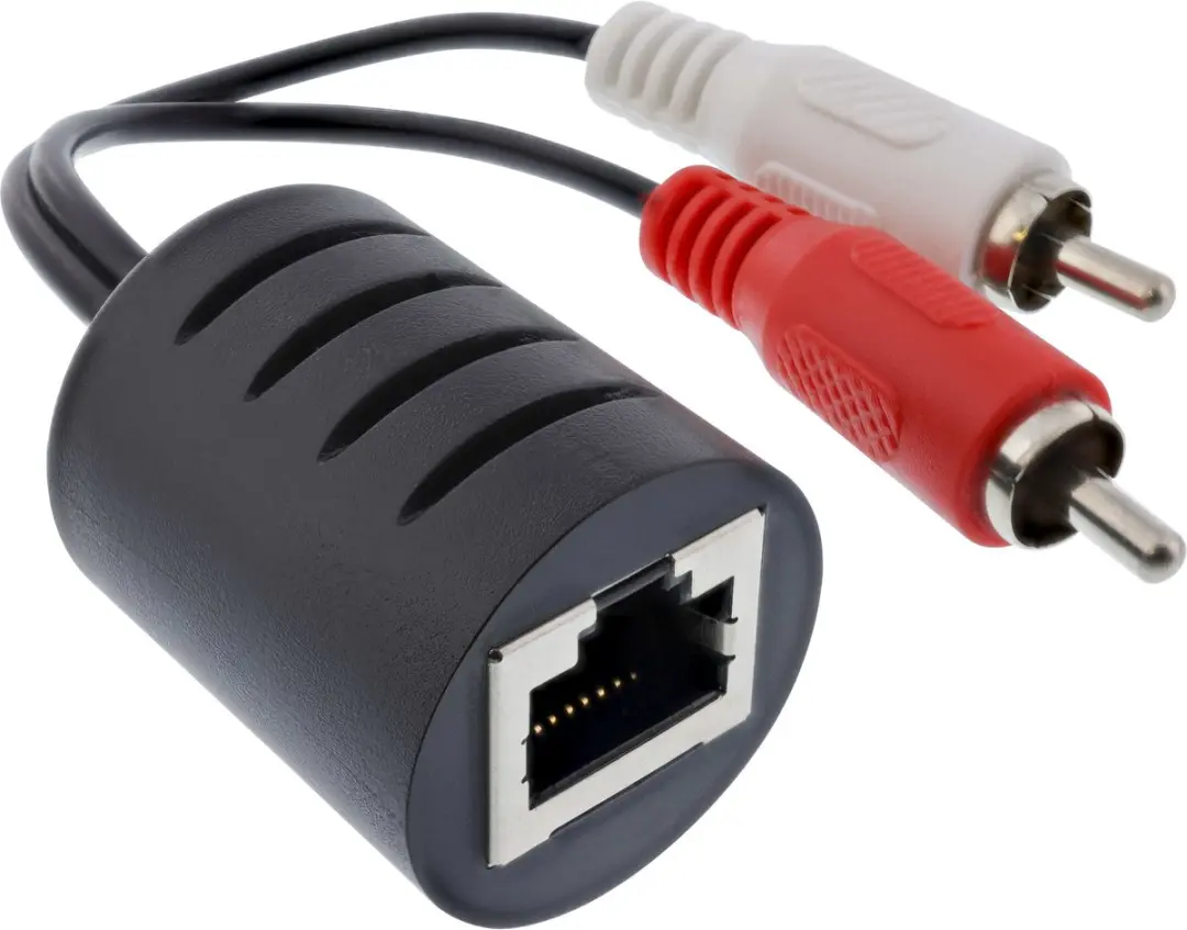 InLine Tulp Stereo Audio over Ethernet Extender Set - 2 Stuks