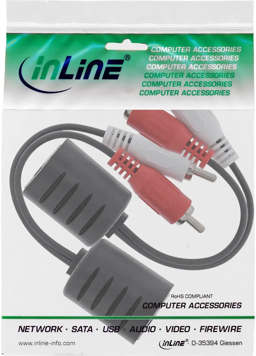 InLine Tulp Stereo Audio over Ethernet Extender Set - 2 Stuks