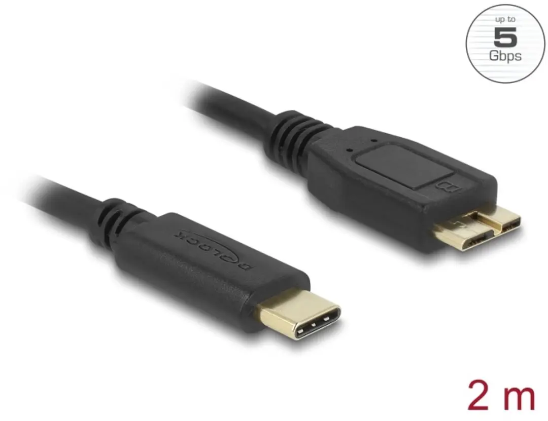 Delock USB 5Gbps Type-C naar Micro-B Kabel 2m