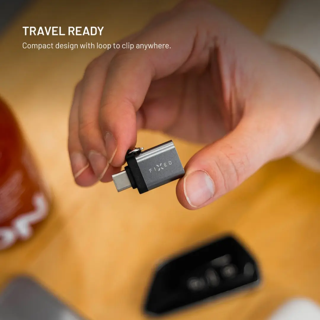Fixed Link USB-C naar USB-A 3.0 Adapter - Grijs
