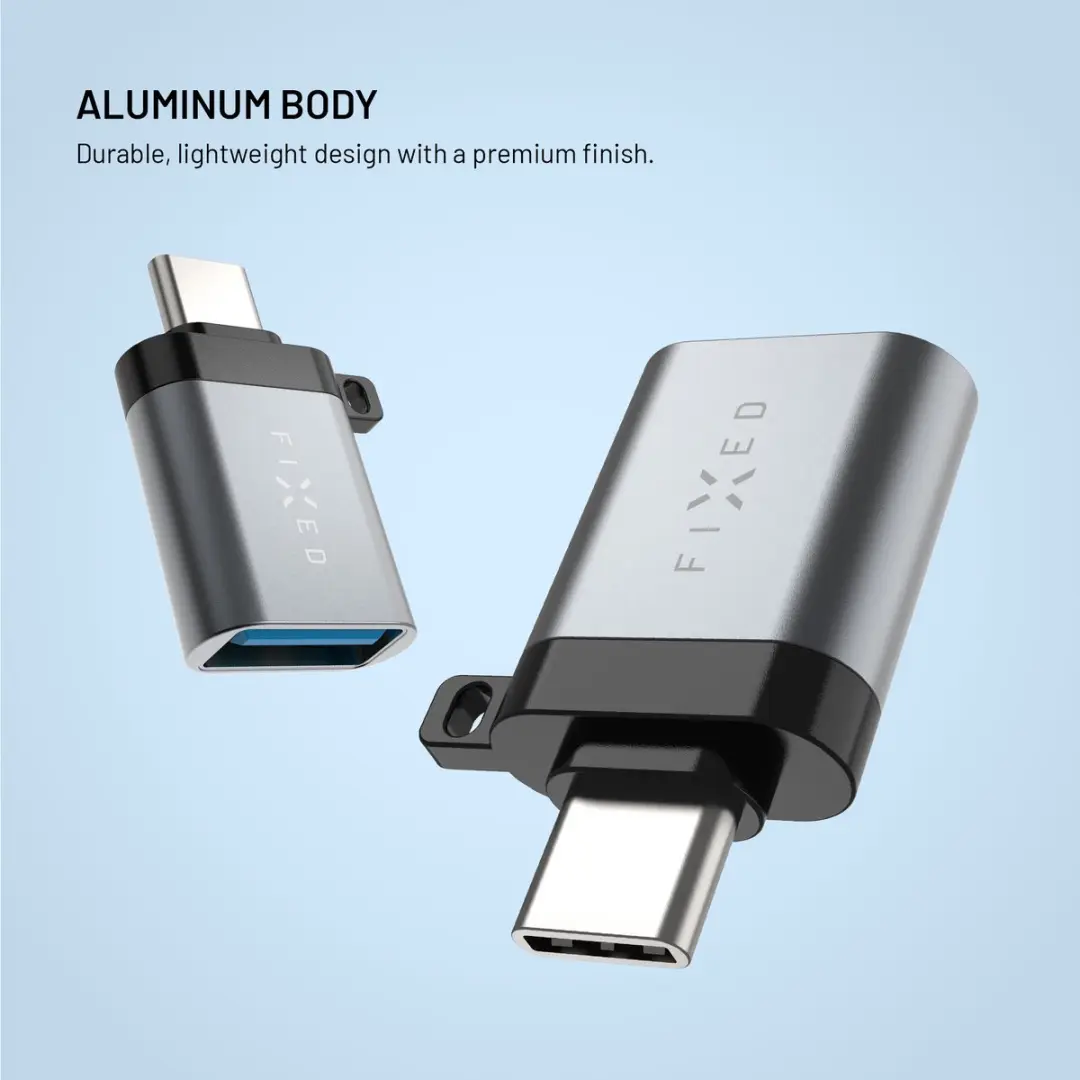 Fixed Link USB-C naar USB-A 3.0 Adapter - Grijs