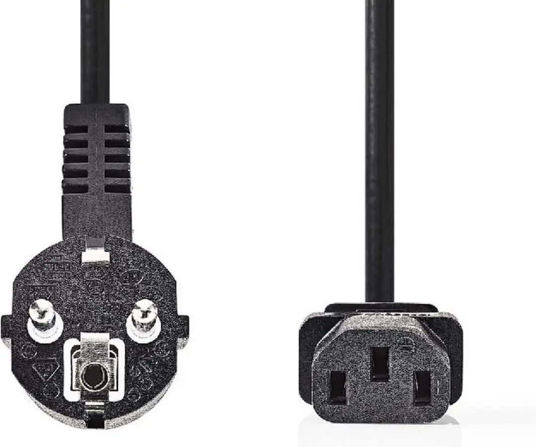 Nedis Stroomkabel Type F CEGL10015BK50 - 5m - Gehoekt - Zwart
