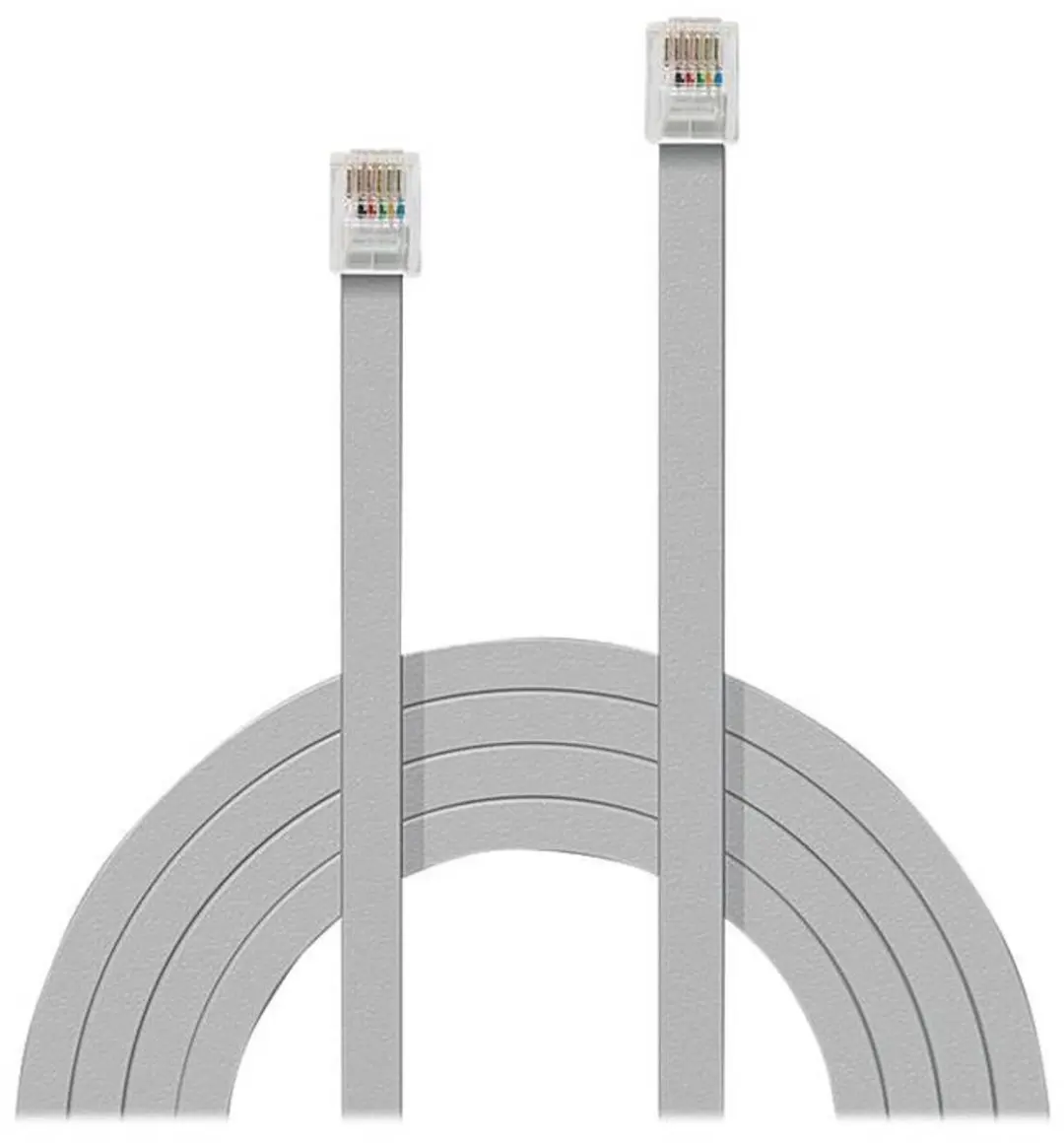 Lindy Telefoon Aansluitkabel RJ12 2m - Grijs